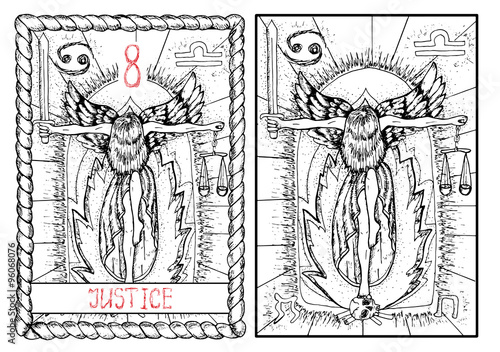 The tarot card. Justice