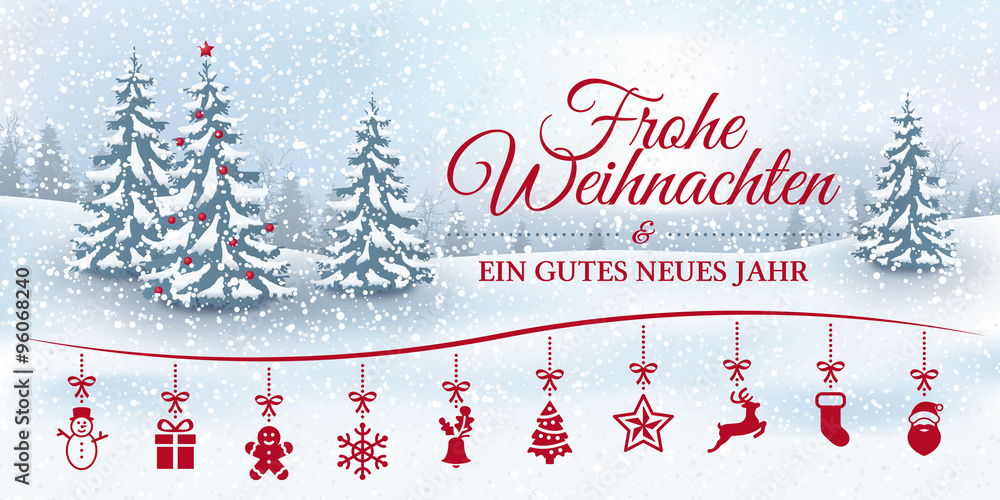 Obraz premium Weihnachten Dekoration mit Winter Landschaft