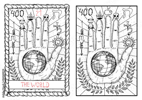 the tarot card. the world
