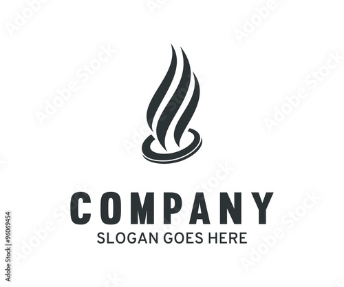 flaming ring smoke symbol logo template