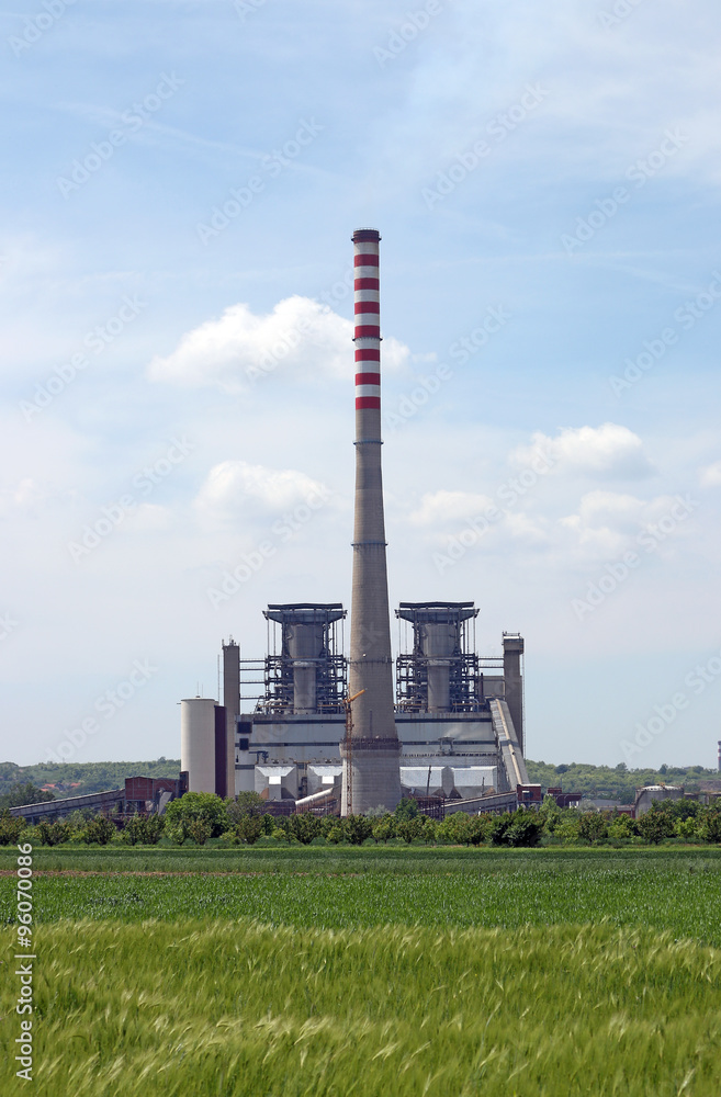 thermal power plant on field