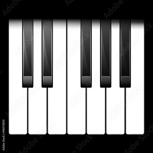 Vector illustration of piano keys. One octave. top view