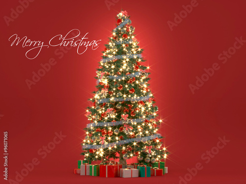 Blurred Christmas tree. 3d rendering