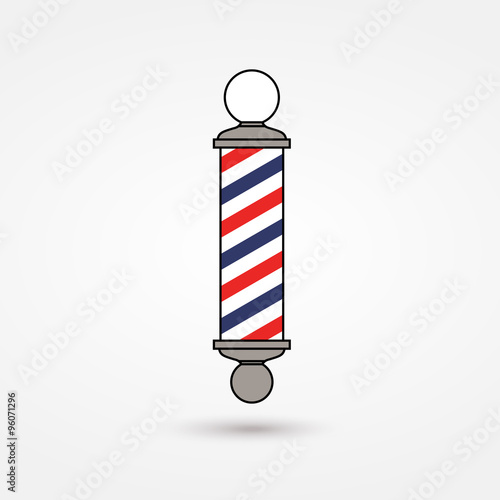 arber shop Pole isolated on a white background