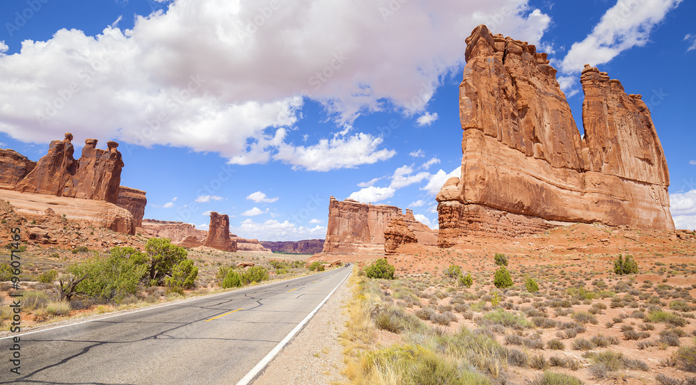 Scenic road in Arches National Park, Utah, USA