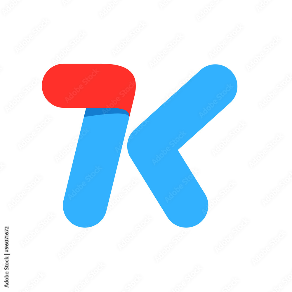 K letter with fast speed line. K letter with fast speed line.