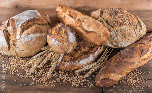 Canvas Print Composition of various breads