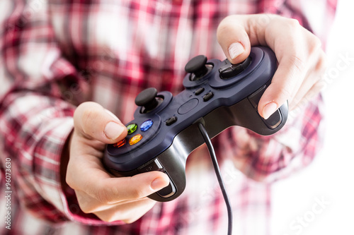 Joystick in hands