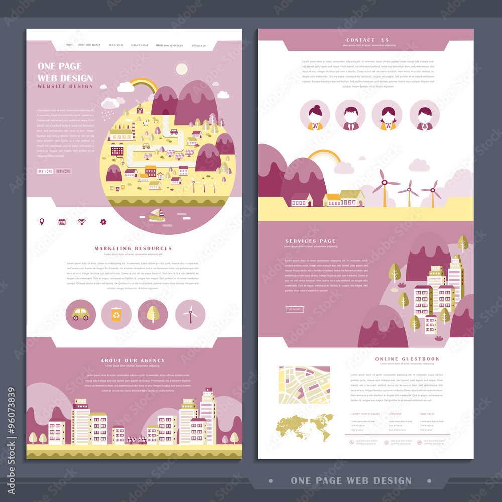 Obraz premium lovely one page web design