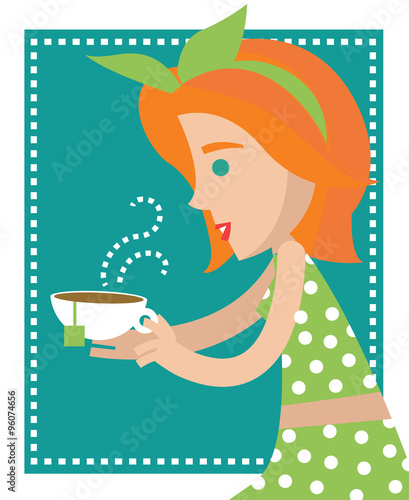 mujer tomando un té