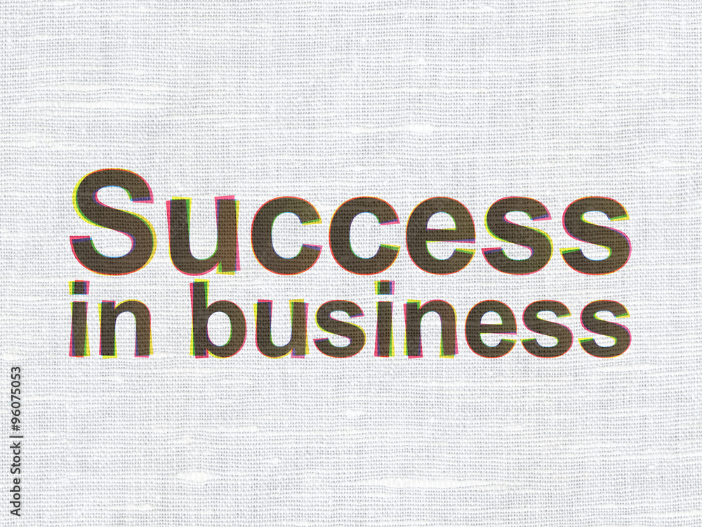 Finance concept: Success In business on fabric texture background Finance concept: Success In business on fabric texture background
