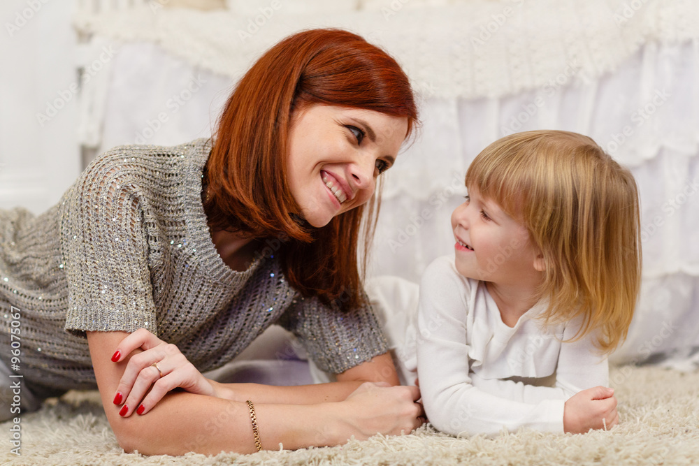 Mother with small daughter. Mother with small daughter.