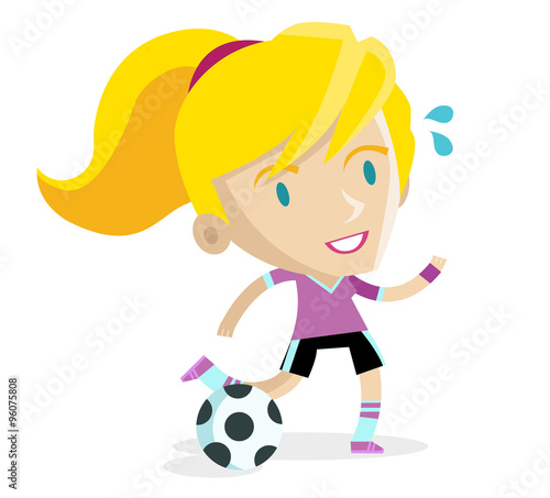 niña jugando al fútbol