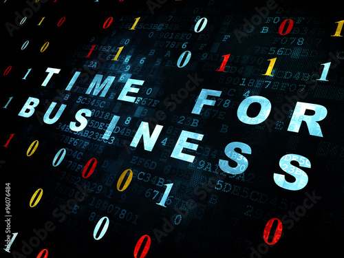 Finance concept: Time for Business on Digital background