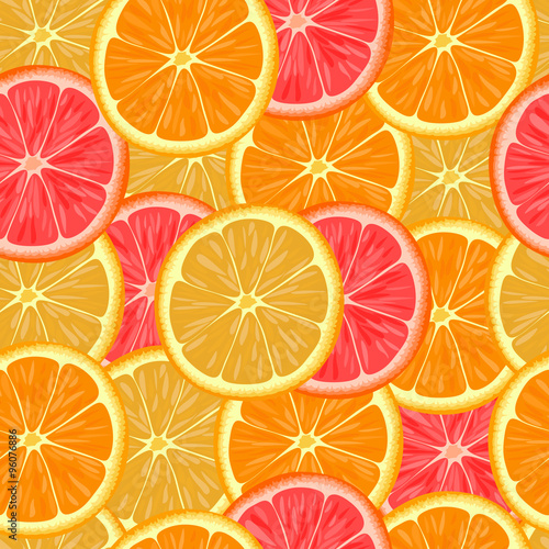 Seamless pattern with slices of orange.