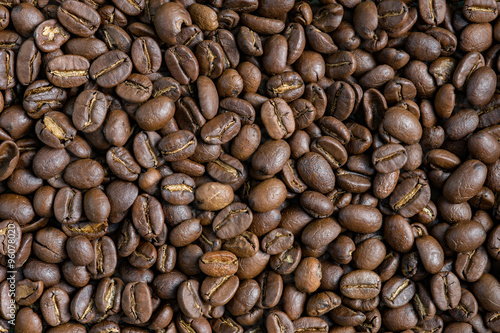 Coffee beans(Arabica) roasted background.