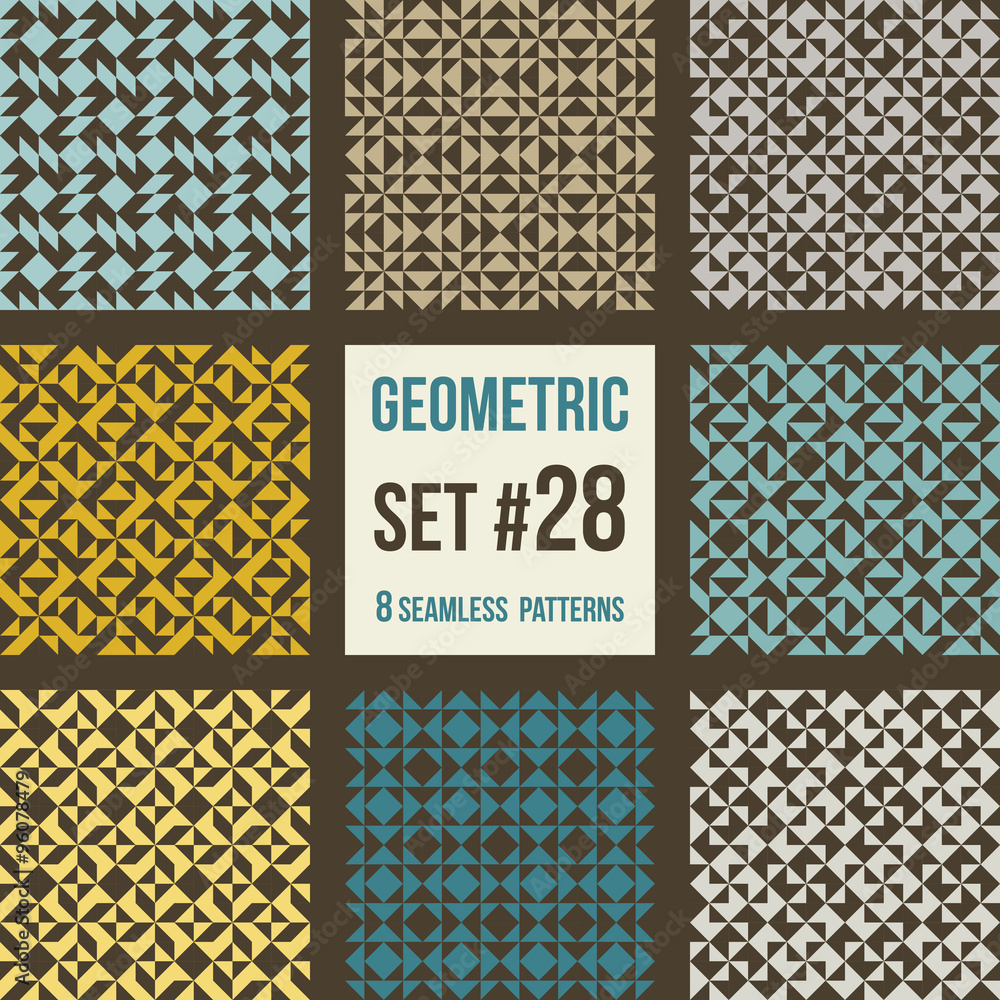 Set of eight geometric patterns Set of eight geometric patterns