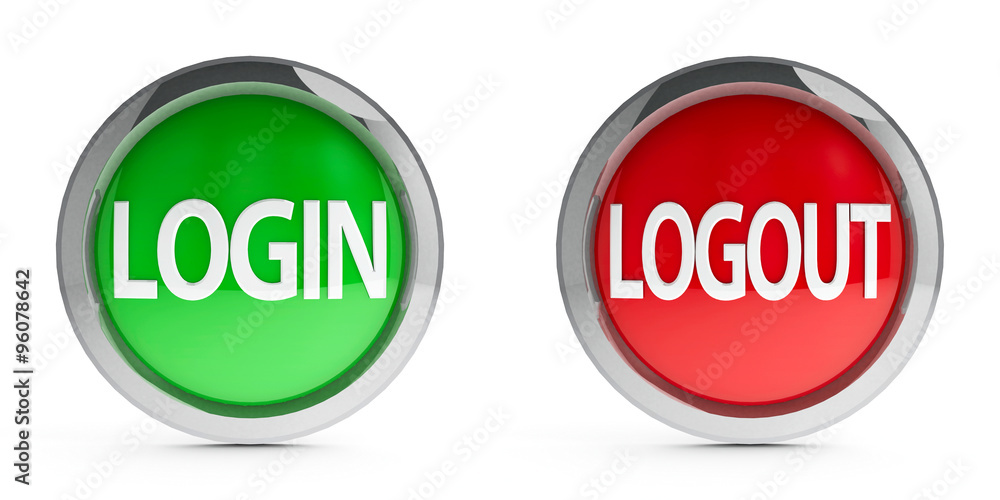 Icons login & logout with highlight Icons login & logout with highlight
