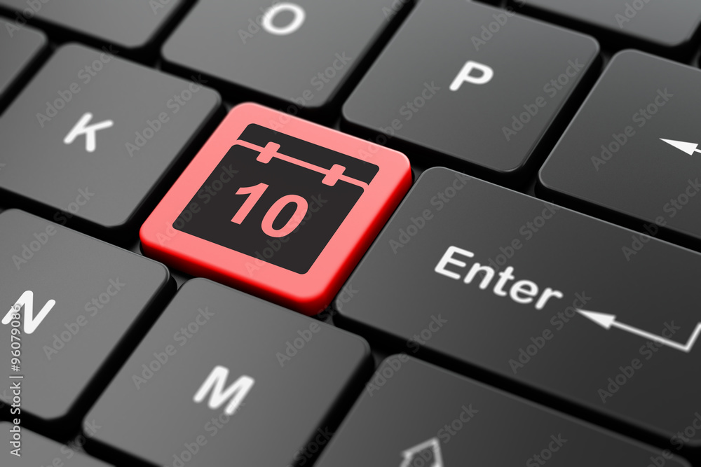 Time concept: Calendar on computer keyboard background Time concept: Calendar on computer keyboard background
