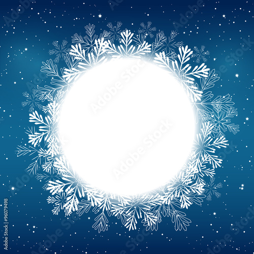 Christmas snowflakes round frame for Your design 