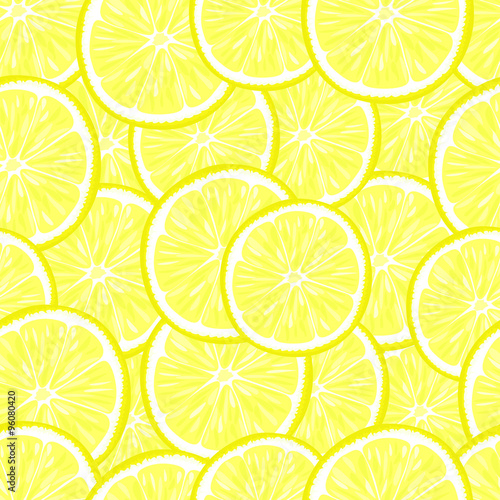Seamless pattern with slices of lemon.