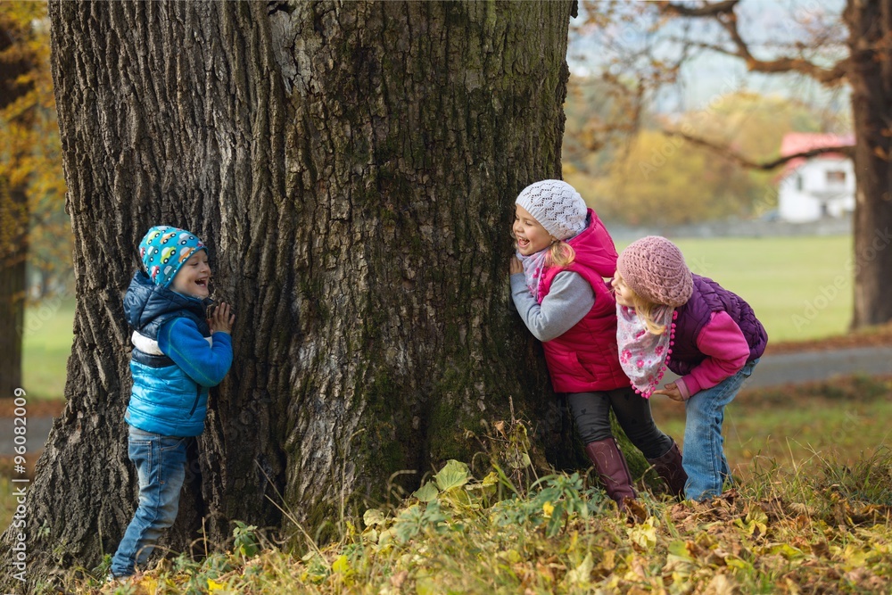 Children playing hide and seek Stock Photo Adobe Stock