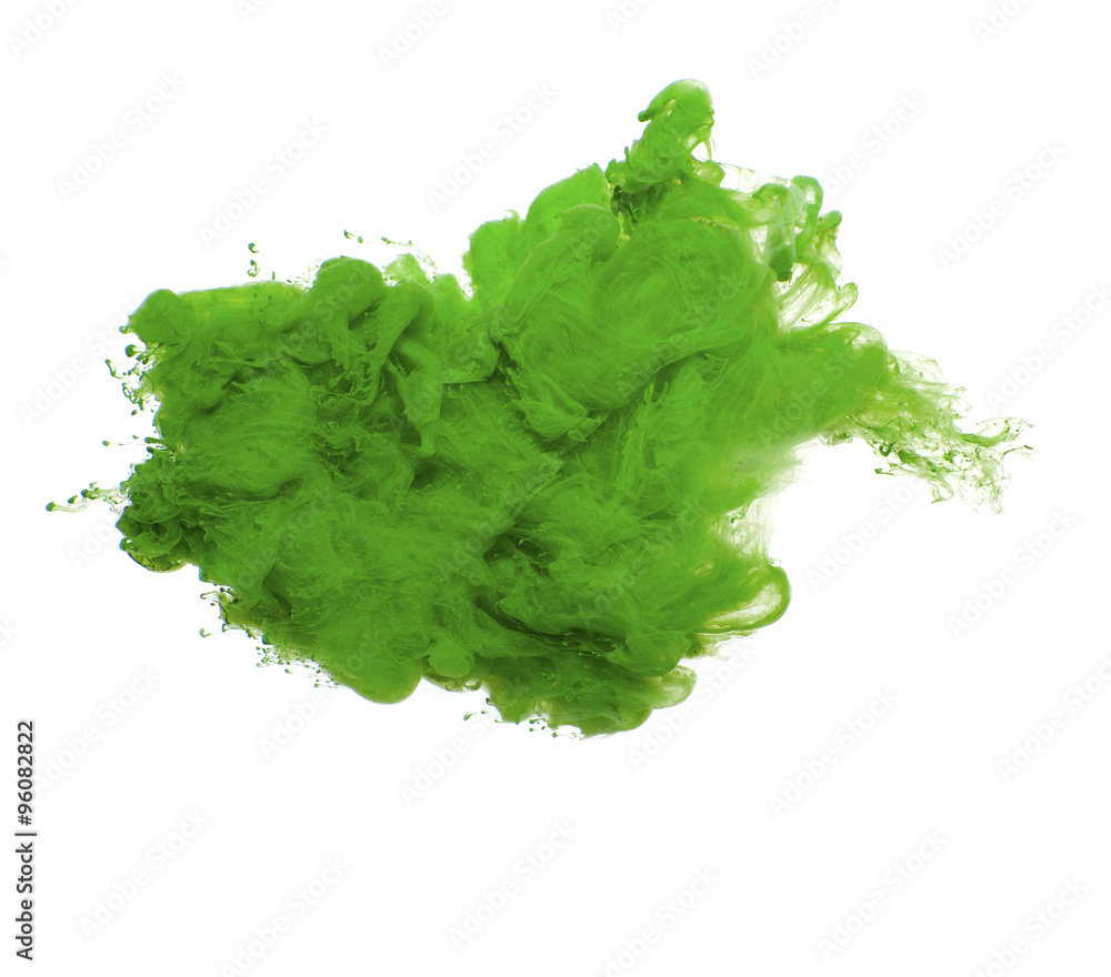 Abstract of green acrylic paint in water.. Abstract of green acrylic paint in water..