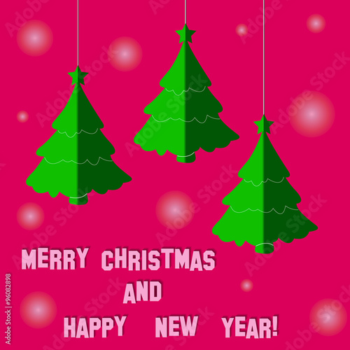 Postcard happy New year and Christmas