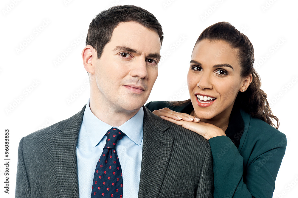 Business people posing together, casually.