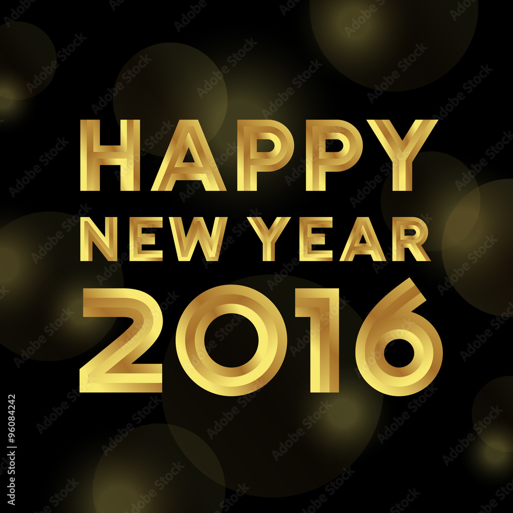 Naklejka premium Happy new year 2016 greeting card design