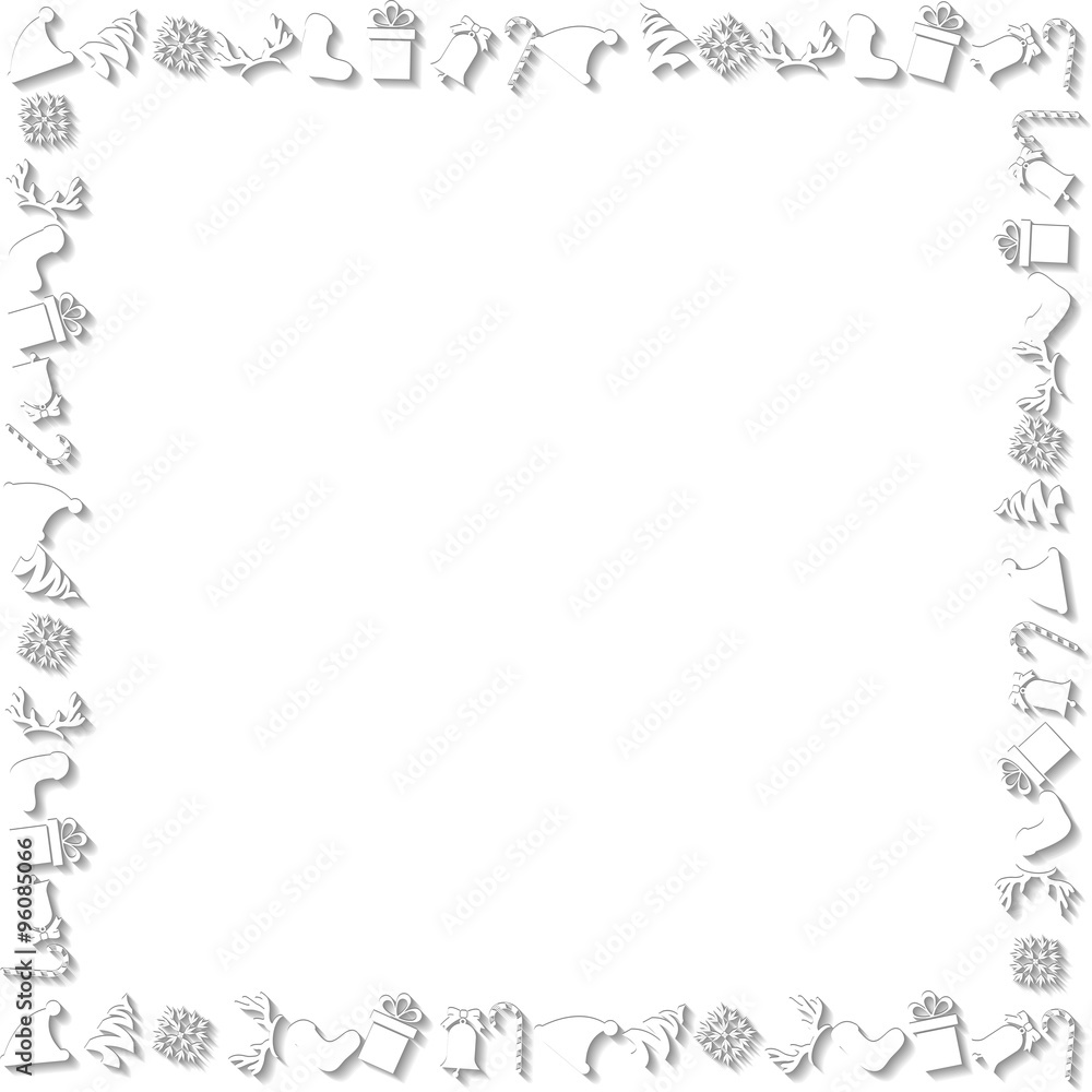 White Chrismtas Elements Border White Chrismtas Elements Border