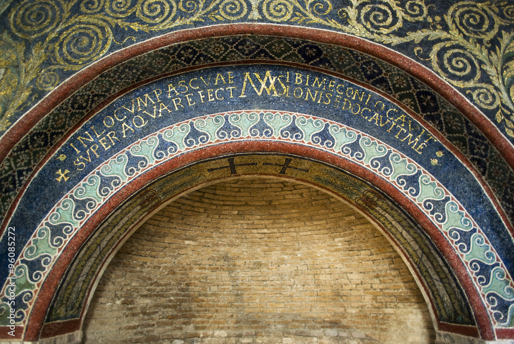 Italy, Ravenna, Interior of Neonian Baptistery