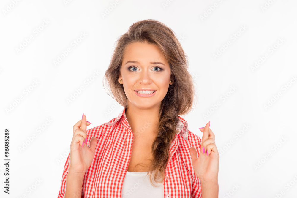 Portrait of cute woman waiting for special moment
