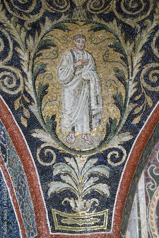 Apostle mosaic detail, Baptistry of Neon. Ravenna, Italy