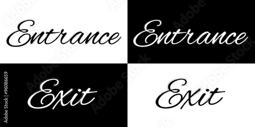 Exit and entrance on a black and white background