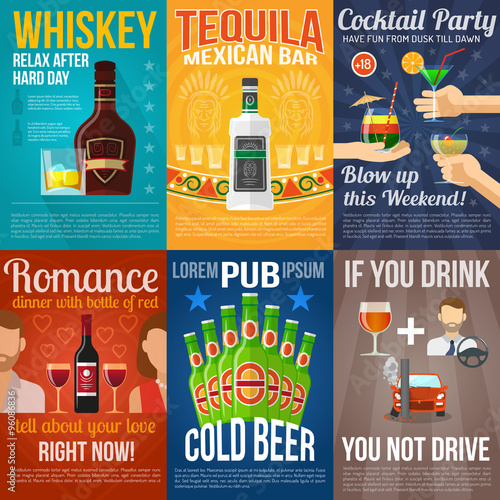 Alcohol Mini Poster Set