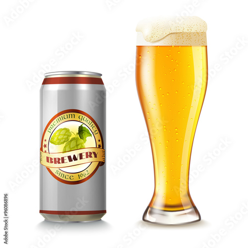 Beer Glass And Can