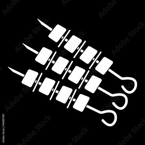 The shashlik icon. Kebab and barbecue symbol. Flat