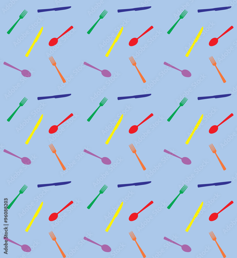 Pattern with spoons, knives and forks Pattern with spoons, knives and forks