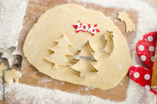 Cookies on a wooden background.