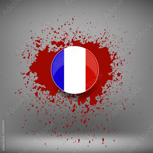 French Icon and Blood Splatter