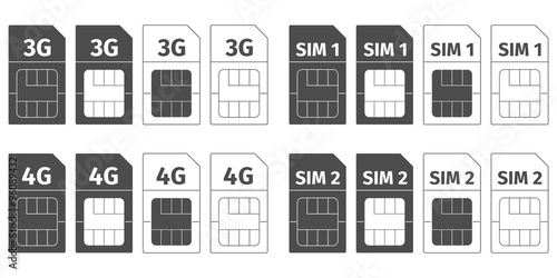 Simcard icons set