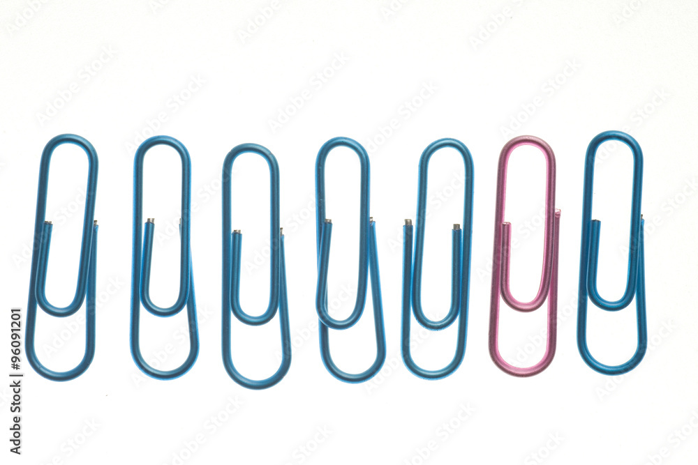 colored paperclips isolated on white. colored paperclips isolated on white.