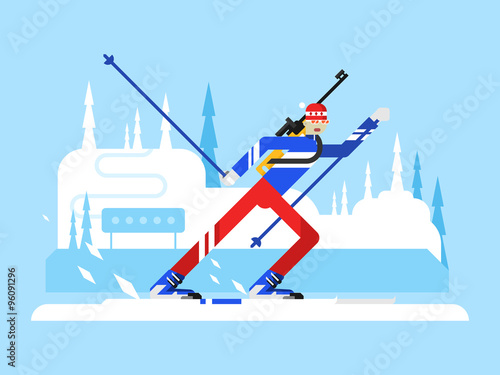 Sportsman biathlon character