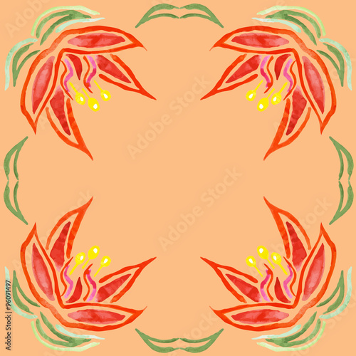 Floral watercolor vector. Hand drawn texture.