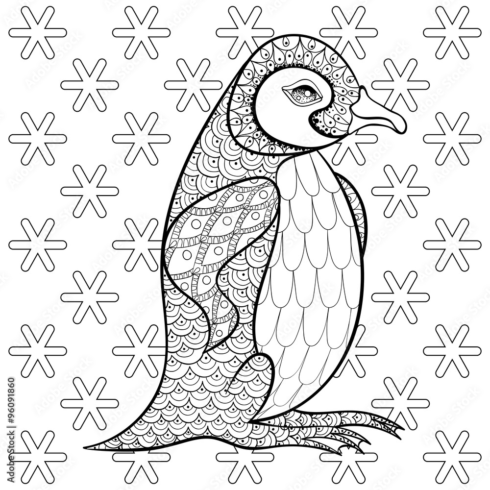 King Penguin Coloring Page