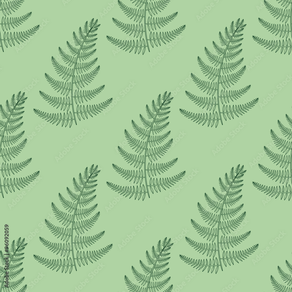 Obraz premium Zentangle vector Fern seamless pattern. Ornamental tribal Grass