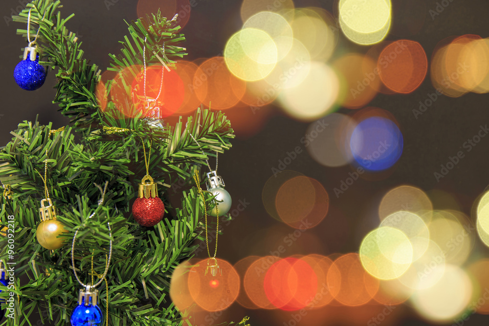 Bokeh of Christmas tree.