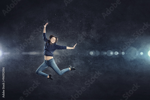 Dancer girl in jump