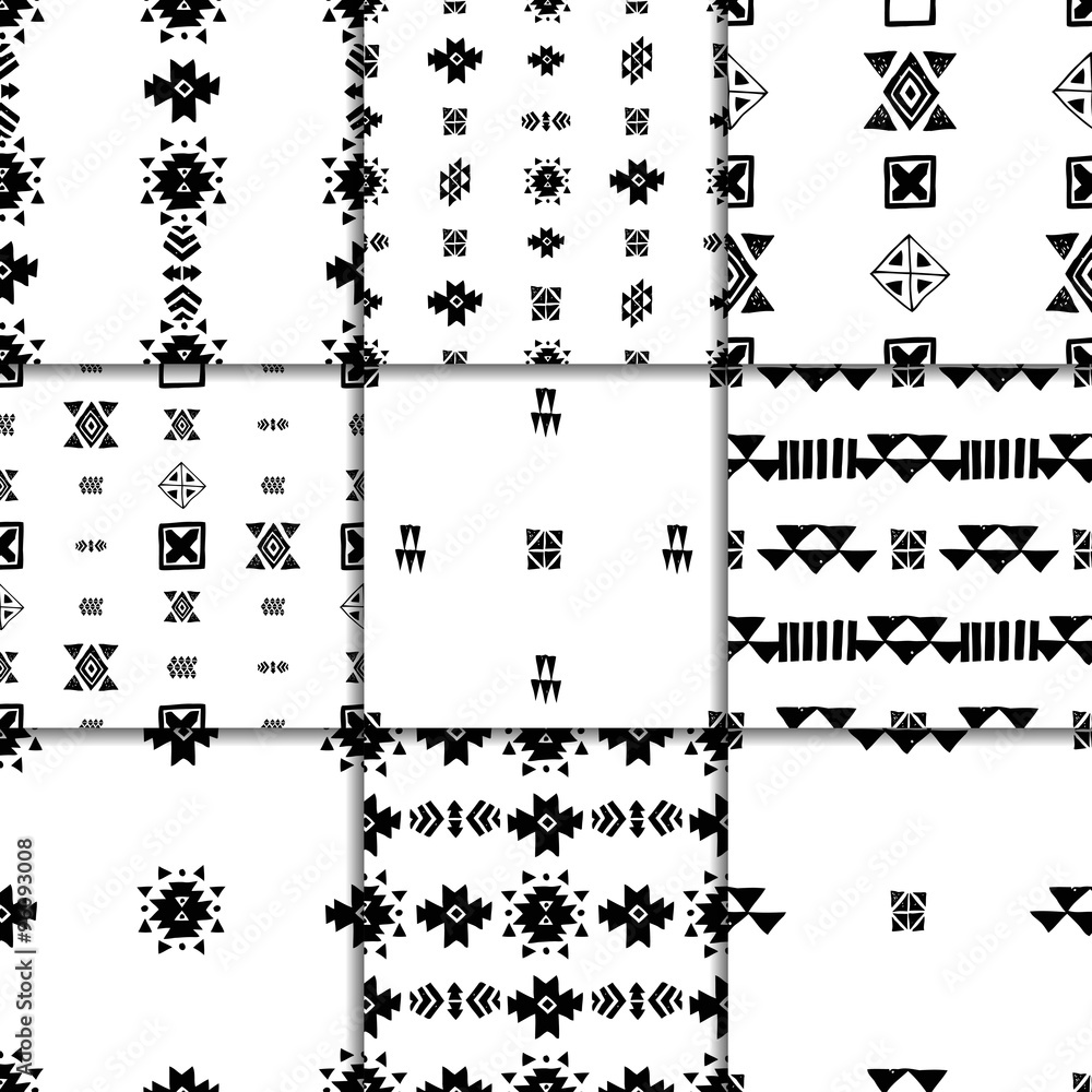 Obraz premium Seamless ethnic pattern set
